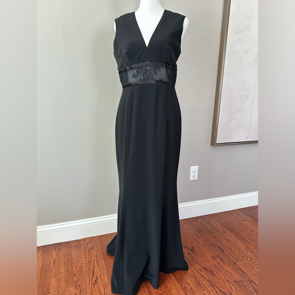 Elegant Black Lace Panel Wedding Dress